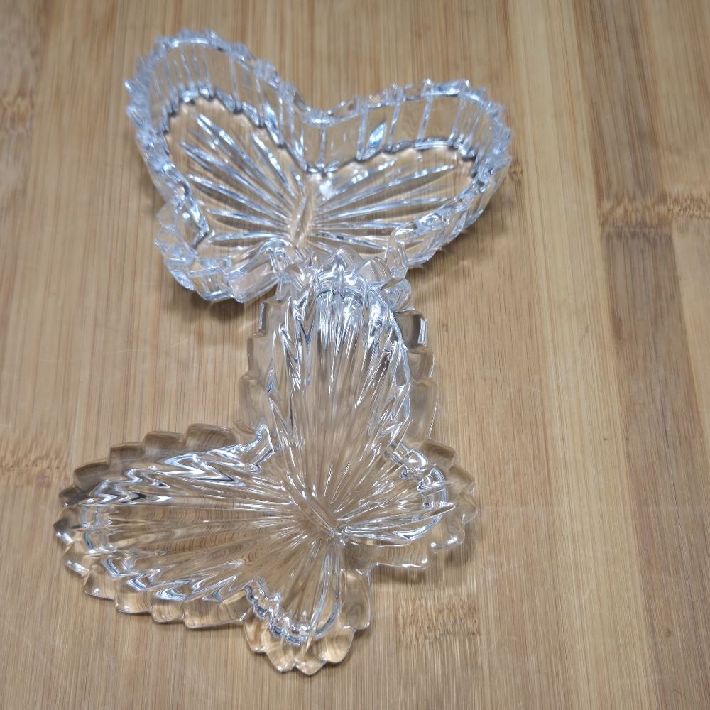 Butterfly Trinket Box with Lid Glass Butterfly Jewelry Ring Box